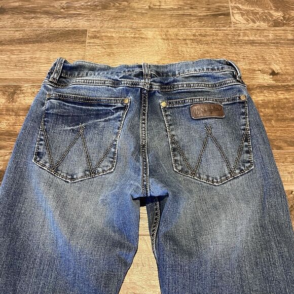 Wrangler Retro Jeans Mens 30x31 Slim Straight Stretch Denim Western Cowboy Cut - Picture 7 of 11